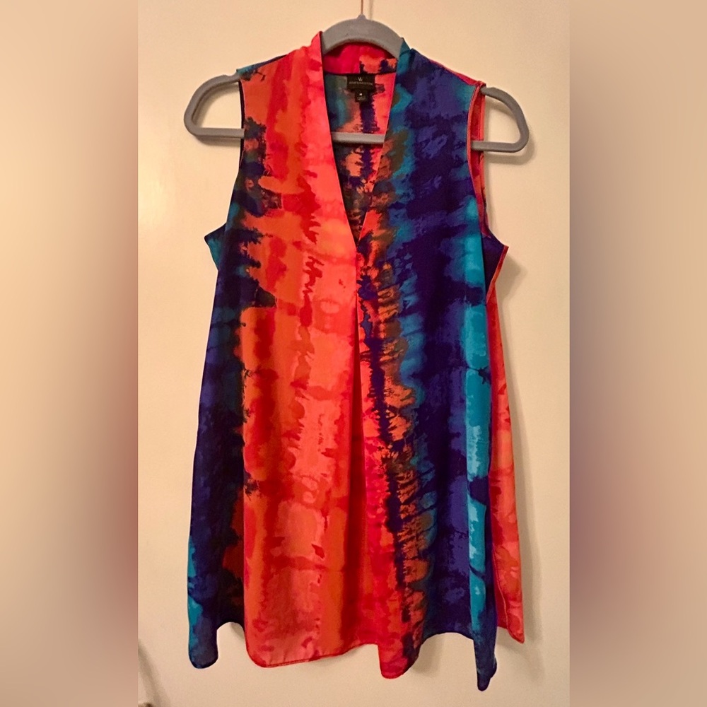 Vibrant Multicolor tie dye Sleeveless blouse